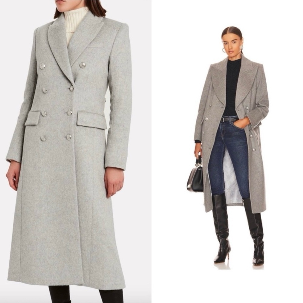 Veronica Beard Nalida Overcoat Grey Size 6 Wool Cashmere Long Cardigan Coat - Picture 4 of 12